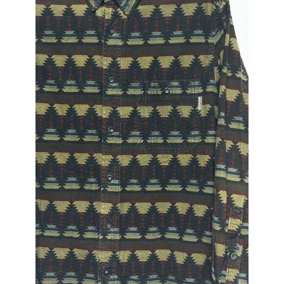 Woolrich Flannel Deep Hunter Southwest Blanket Aztec Button Down Shirt L ? - Picture 2 of 6